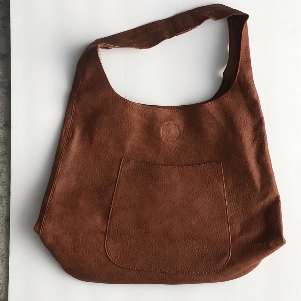 Brown Leather Boho Tote
